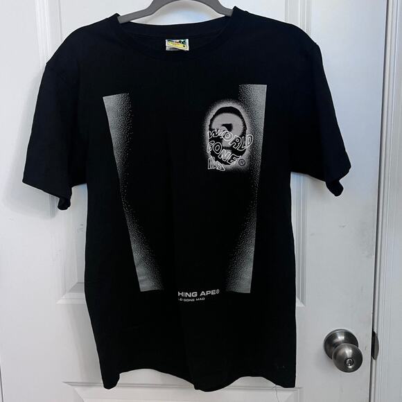 Bape A Bathing Ape World Gone Mad Cotton T-Shirt Men's M Streetwear Logo Casual - Picture 1 of 7